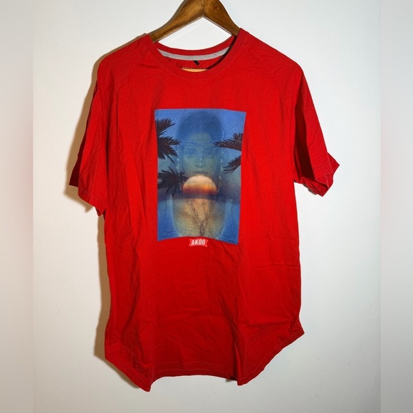Akoo Tops - Akoo Streetwear Tunic Red Graphic T-Shirt